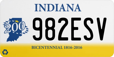 IN license plate 982ESV