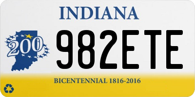 IN license plate 982ETE