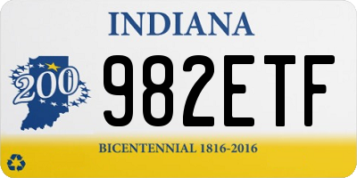 IN license plate 982ETF