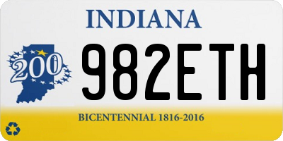 IN license plate 982ETH