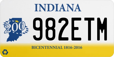 IN license plate 982ETM