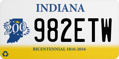 IN license plate 982ETW