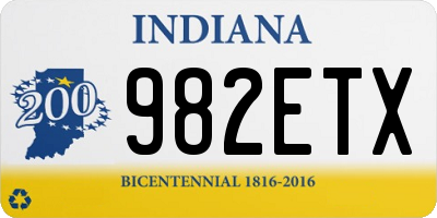 IN license plate 982ETX