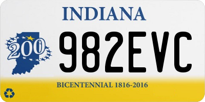 IN license plate 982EVC