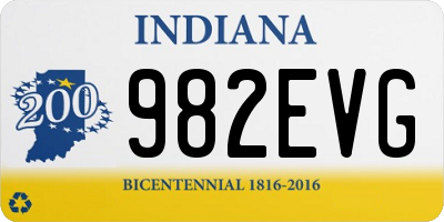 IN license plate 982EVG