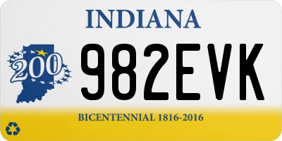 IN license plate 982EVK