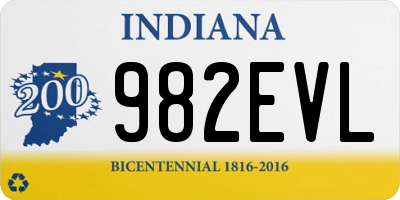 IN license plate 982EVL