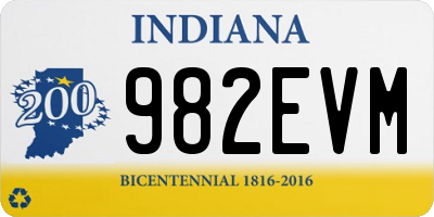 IN license plate 982EVM