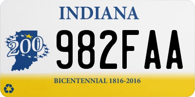IN license plate 982FAA