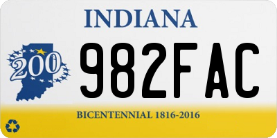 IN license plate 982FAC