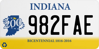 IN license plate 982FAE