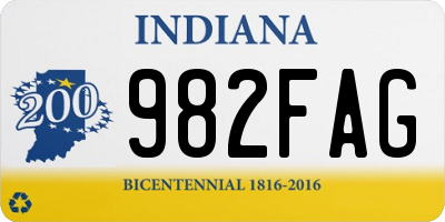 IN license plate 982FAG