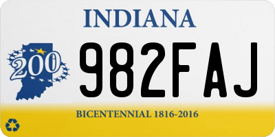 IN license plate 982FAJ