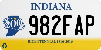 IN license plate 982FAP