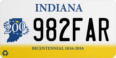 IN license plate 982FAR