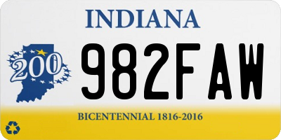 IN license plate 982FAW
