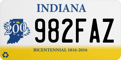 IN license plate 982FAZ