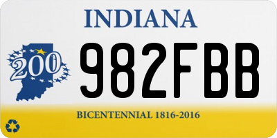 IN license plate 982FBB