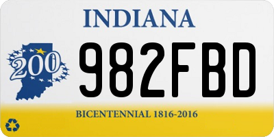 IN license plate 982FBD