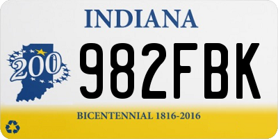 IN license plate 982FBK