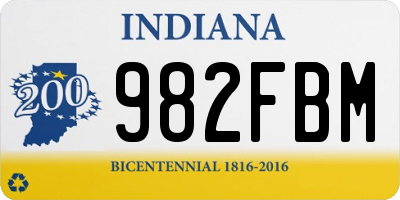 IN license plate 982FBM