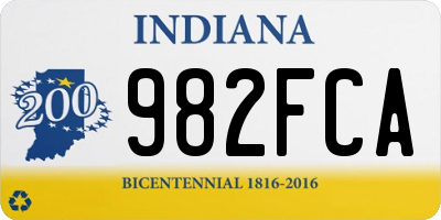 IN license plate 982FCA