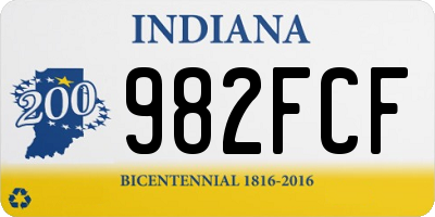 IN license plate 982FCF