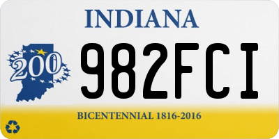 IN license plate 982FCI