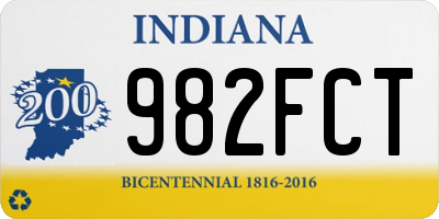 IN license plate 982FCT
