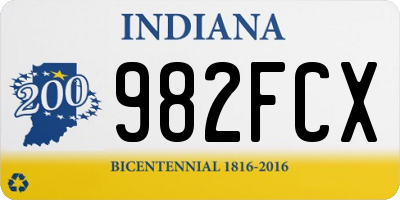 IN license plate 982FCX