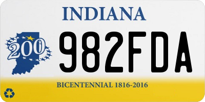IN license plate 982FDA