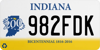 IN license plate 982FDK