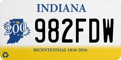 IN license plate 982FDW
