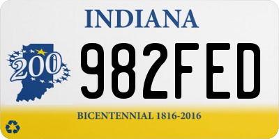 IN license plate 982FED