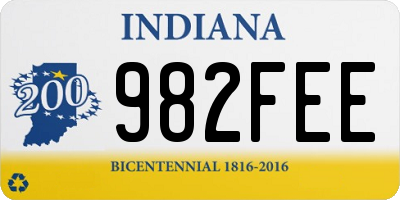 IN license plate 982FEE