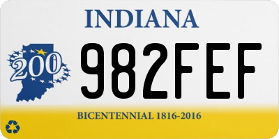 IN license plate 982FEF