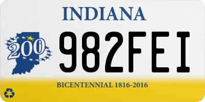 IN license plate 982FEI