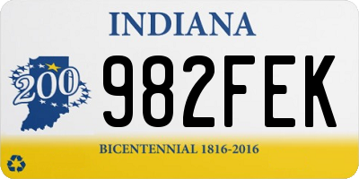 IN license plate 982FEK