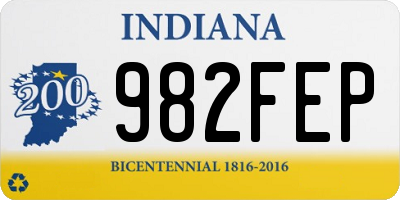 IN license plate 982FEP