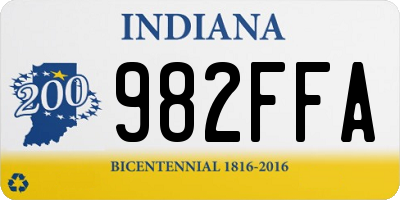 IN license plate 982FFA