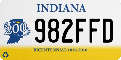 IN license plate 982FFD