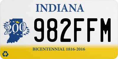 IN license plate 982FFM