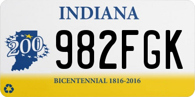 IN license plate 982FGK