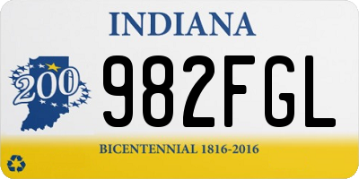 IN license plate 982FGL
