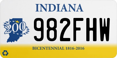 IN license plate 982FHW