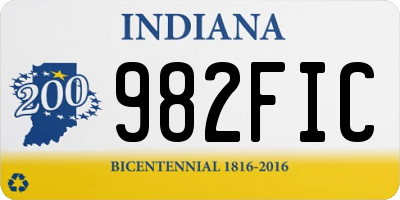 IN license plate 982FIC