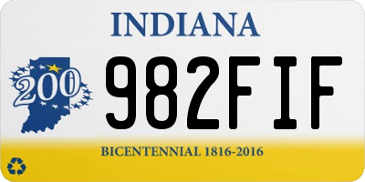 IN license plate 982FIF