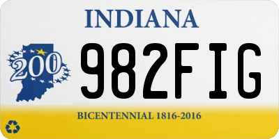 IN license plate 982FIG