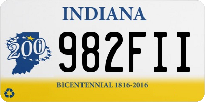IN license plate 982FII
