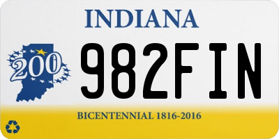 IN license plate 982FIN